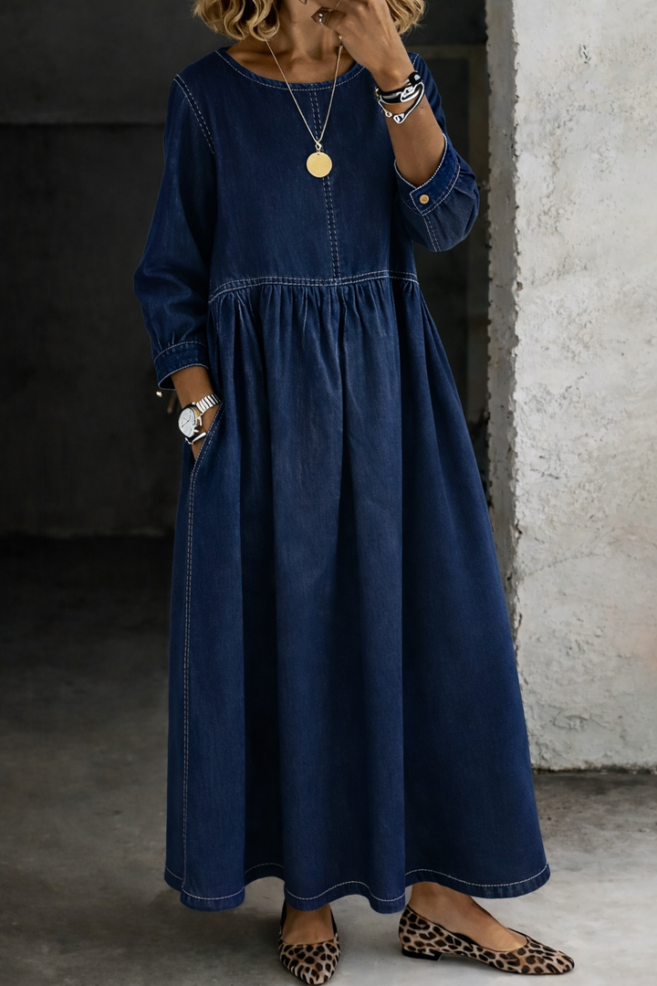 Marisol | Jeanskleid mit Rundhalsausschnitt
