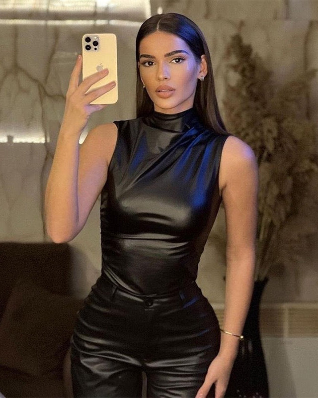 Antonia | Modernes Lederoptik-Top
