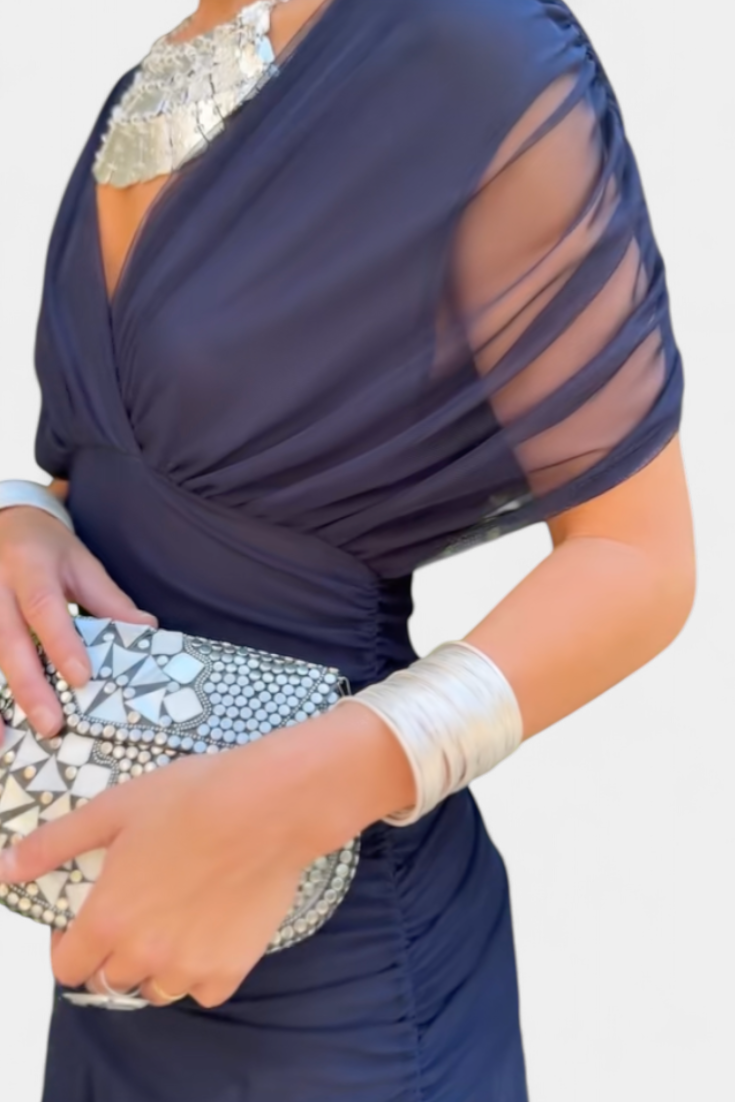 Alondra | Langes Blumenkleid mit V-Ausschnitt