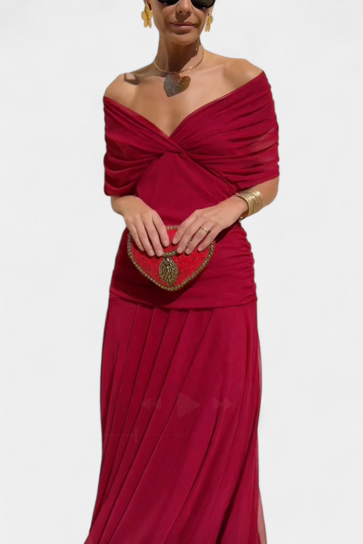 Alondra | Langes Blumenkleid mit V-Ausschnitt