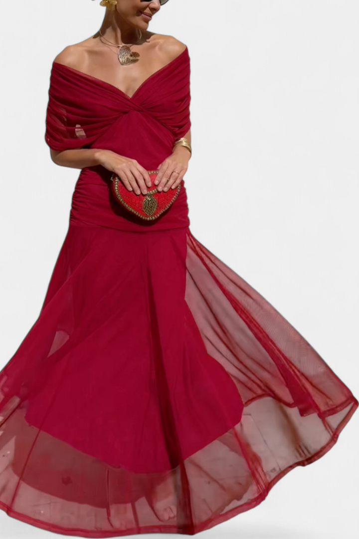 Alondra | Langes Blumenkleid mit V-Ausschnitt
